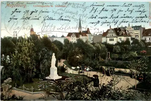 Magdeburg, Luisengarten m. Denkmal -395372
