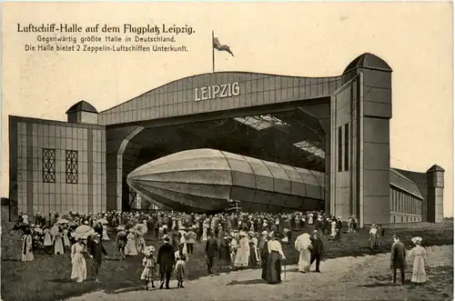 Leipzig - Luftschiff-Halle auf dem Flugplatz -478902