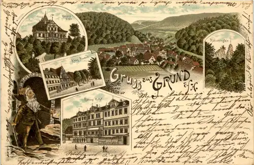 Gruss aus Grund - Litho 1895 - Vorläufer -620844