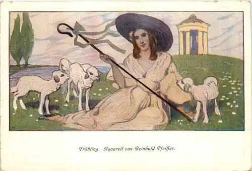 Frau mit Schafen -619822