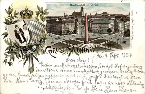 Gruss aus München - Litho 1894 - Vorläufer -620854