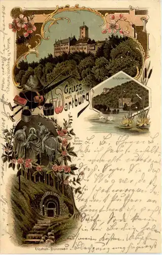 Gruss von der Wartburg - Litho -618292