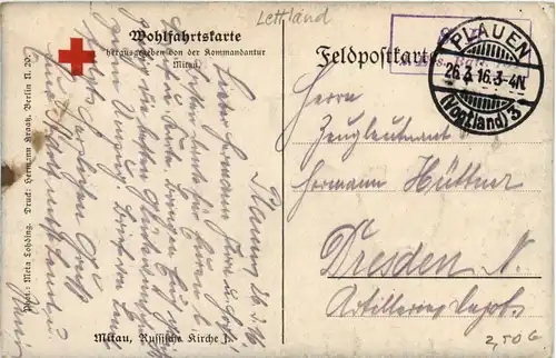 Mitau - Russische Kirche - Feldpost Plauen -479702