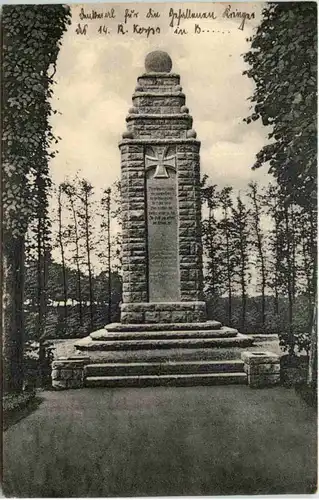 Denkmal für Gefallene Kireger 14. Reserve Korps - Feldpost -621464