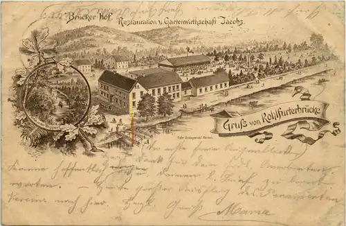 Wuppertal - Gruss von Kohlfurterbrücke - Litho 1895 - Vorläufer -620870