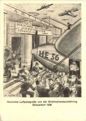 Düsseldorf - Luftpostgrüsse von der Briefmarkenausstellung 1936 PP140 C1 -621854