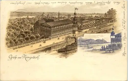 Gruss aus Rüngsdorf Bonn - Dreesens Hotel - Litho 1895 - Vorläufer -620842