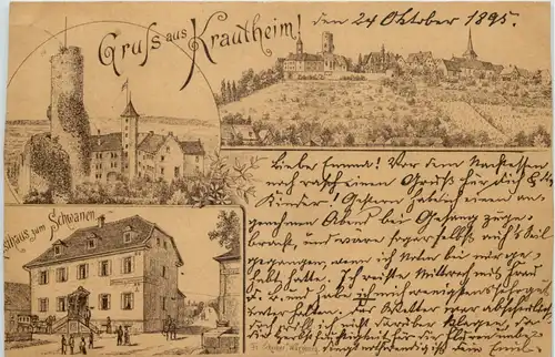 Gruss aus Krautheim - Litho 1895 - Vorläufer -620838