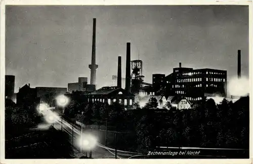 Bochum - Zechenanlage bei Nacht -621502