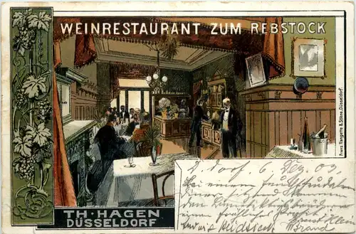Düsseldorf - Weinrestaurant zum Rebstock - Litho -621578