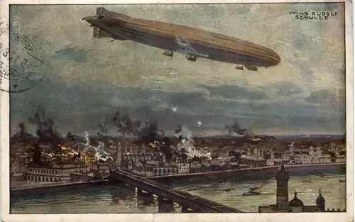 Luftschiff Schütte-Lanz Warschau bombardierend -620312