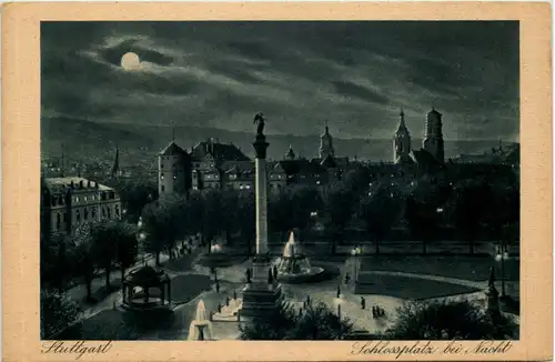 Stuttgart - Schlossplatz bei Nacht -621516