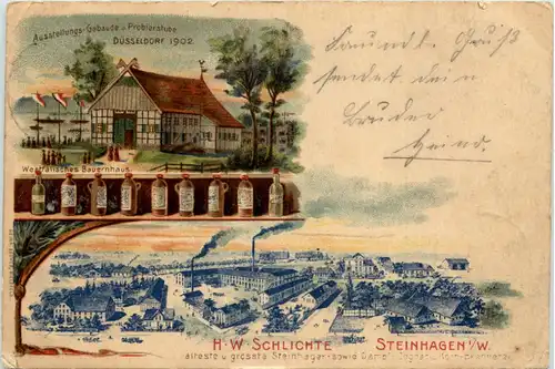 Düsseldorf - Ausstellungs Gebäude und Probierstube 1902 - Steinhagen -Litho -621576