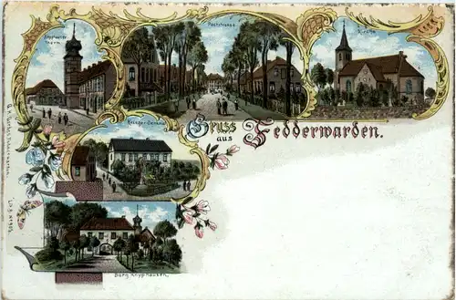 Wilhelmshaven - Gruss aus Fedderwarden - Litho -481242