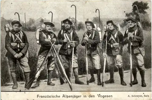 Französische Alpenjäger in den Vogesen - Feldpost 12. Landwehr Division -620692