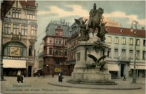 Düsseldorf - Königstrasse mit Kaiser Wilhelm Denkmal -622330