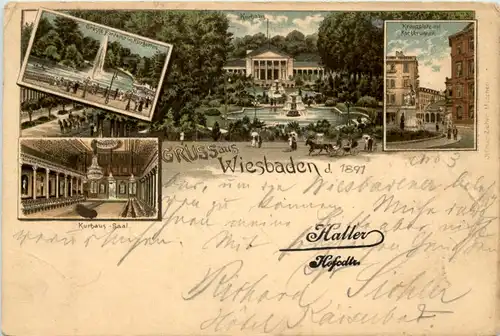 Gruss aus Wiesbaden - Litho 1891 - Vorläufer -620872
