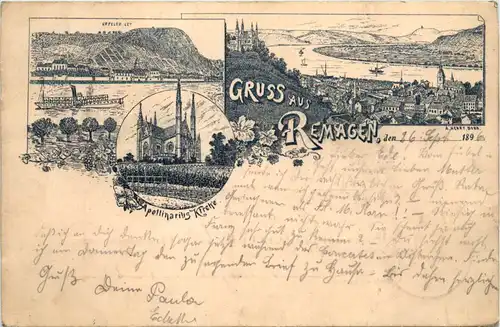 Gruss aus Remagen - Litho - Vorläufer 1896 -620892