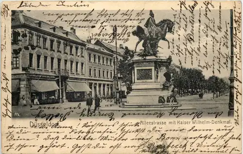 Düsseldorf - Alleestrasse mit Moltke Denkmal -622322