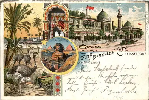 Düsseldorf - Gruss aus dem Arabischen Cafe - Litho -622256