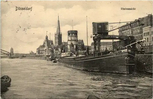 Düsseldorf - Rheinansicht mit Dampfer Anna-Catharina -622642