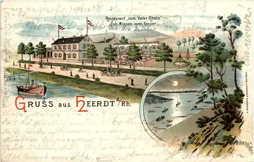 Gruss aus Heerdt Düsseldorf - Restaurant zum Vater Rhein Litho -622878