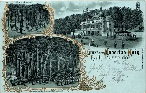 Gruss vom Hubertus Hain Rath Düsseldorf - Litho -623018