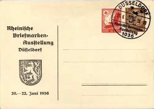 Düsseldorf - Luftpostgrüsse von der Briefmarkenausstellung 1936 - Privatganzsache PP140 C1 -621852