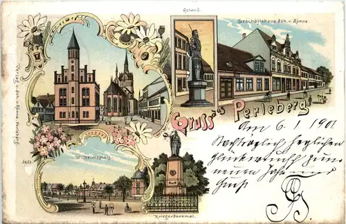 Gruss aus Perleberg - Litho -495164