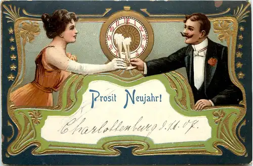 Neujahr - Prägekarte -624200