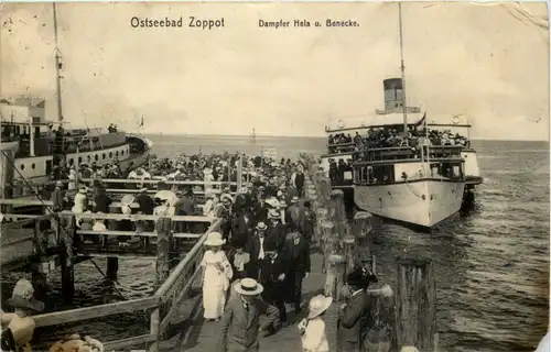 Ostseebad Zoppot - Dampfer Hela und Benecke -624834