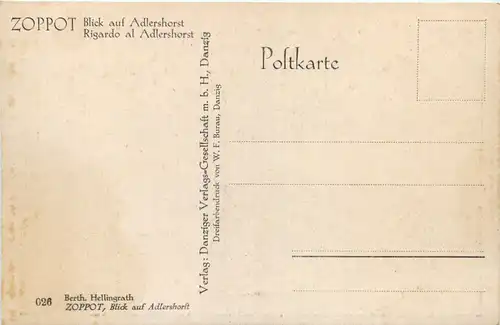 Ostseebad Zoppot - Blick auf Adlerhorst -624864