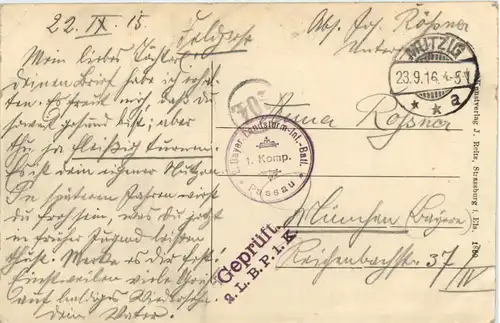Mutzig - Hauptstrasse - Feldpost 2. Bayr. Landsturm Passau -495444