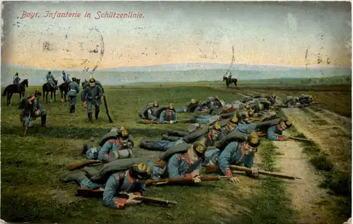 Bayr. Infanterie in Schützenlinie -623958