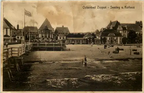 Ostseebad Zoppot - Seesteg und Kurhaus -625064
