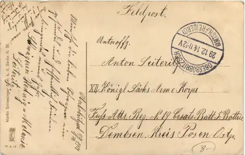 Neujahr 1915 - Feldpost -624170