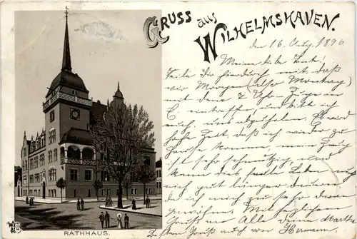 Gruss aus Wilhelmshaven - Rathaus - Litho 1896 -483638