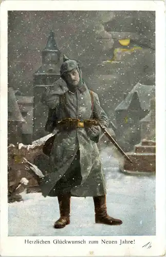 Neujahr - Feldpost Bayr. Landsturm Inf Batl Augsburg -624222