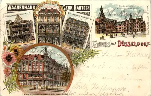 Gruss aus Düsseldorf - Waarenhaus Gebr . Hartoch - Litho -622812