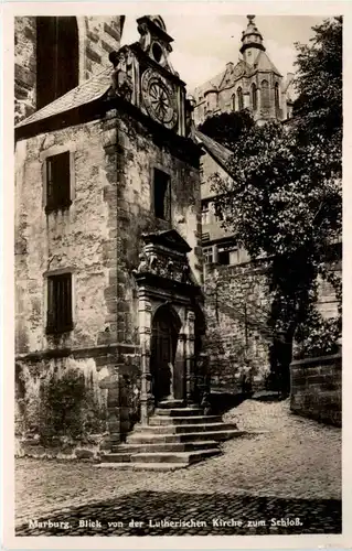 Marburg, Blick von der Lutherischen Kirche zum Schloss -511526