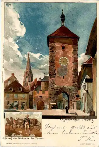 Schwabenthor Freiburg - Litho -496004