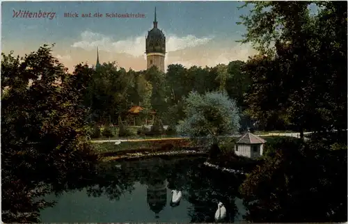 Wittenberg, Blick auf die Schlosskirche -511836