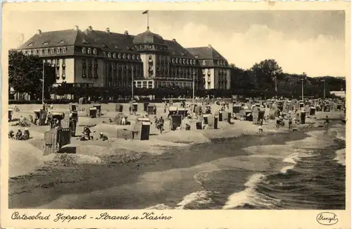 Ostseebad Zoppot - Strand und Kasino -625432