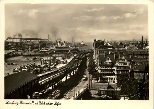 Hamburg, Baumwall mit Blick auf den Hafen -511462