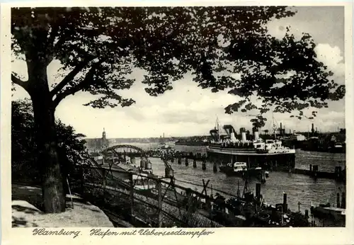 Hamburg, Hafen mit Überseedampfer -511482