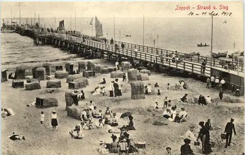 Ostseebad Zoppot - Strand und Steg -625868