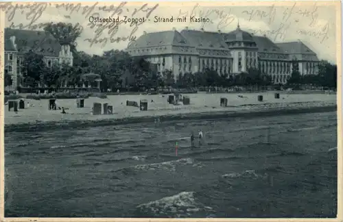 Ostseebad Zoppot - Strand mit Kasino -625032