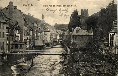 Montjoie - Monschau, Blick von der Planke auf den Haller -513396