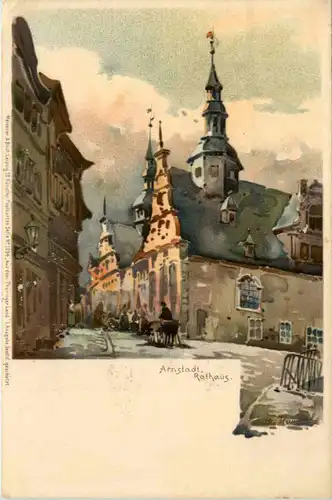 Arnstadt - Rathaus - Litho -486054