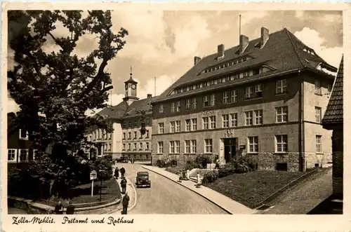 Zella-Mehlis - Postamt und Rathaus -512928